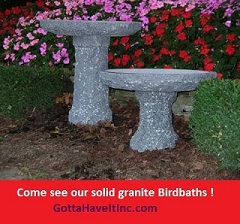Granite Birdbaths at GottaHaveItInc.com Granite Birdbaths at GottaHaveItInc.com