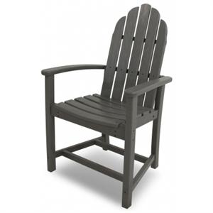 Polywood Classic Adirondack Dining Chair (ADD200) One Polywood Adirondack Chair shown in gray with a white background.